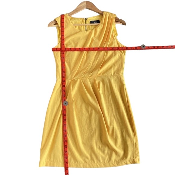 Vintage Ax Paris Women Yellow Stretchy Round Neck Wide Strap Sleeveless Dress 10 - Picture 6 of 8